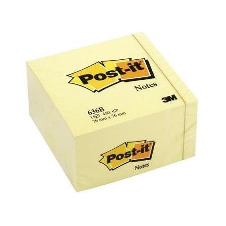 Post-it 636B Küp Not Sarı 450 yaprak 76x76mm